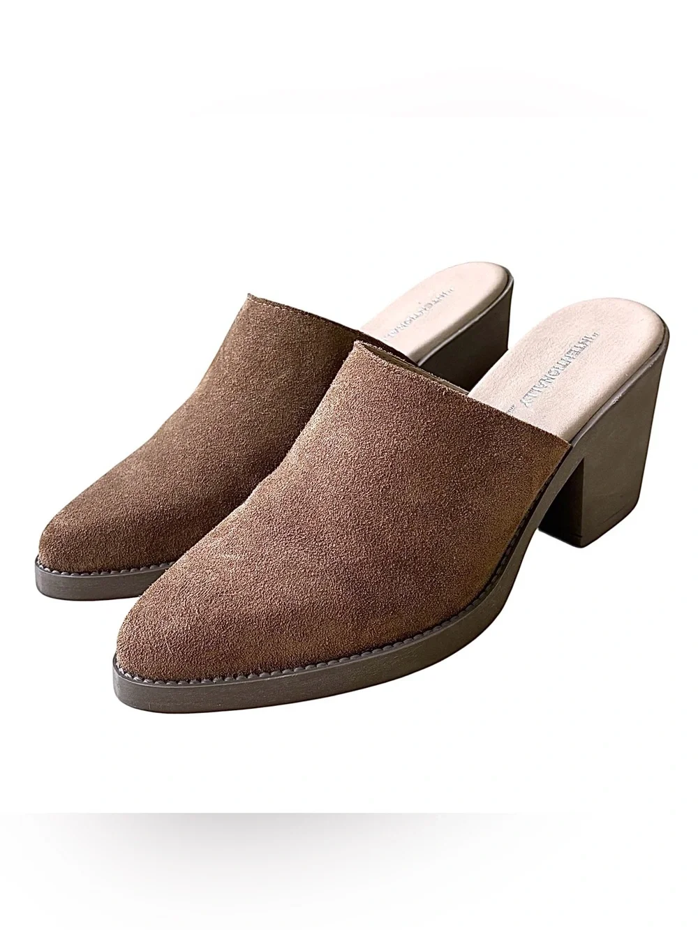 INTENTIONALLY BLANK Natural Suede Mules